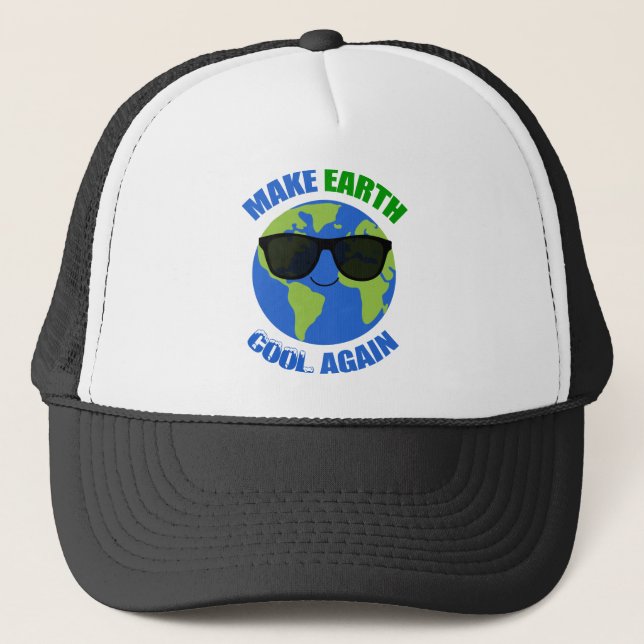 Make Earth Cool Again Climate Change Trucker Hat (Front)