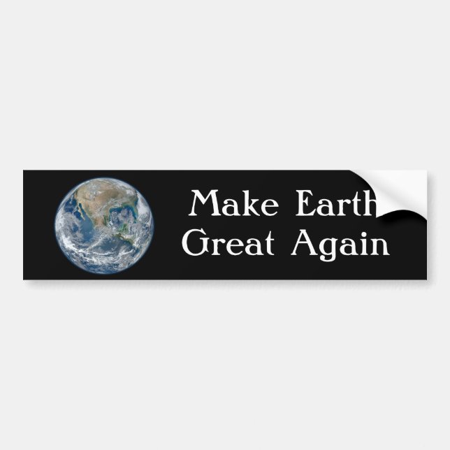 "Make Earth Great Again " with Blue Earth. Bumper Sticker (Front)