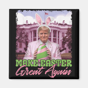 Make Easter Great Again Funny Trump Bunny Ears Egg Magnet