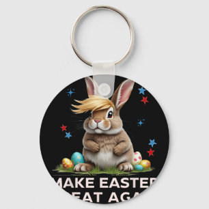 Make Easter Great Again Funny Trump Bunny Spring E Keychain