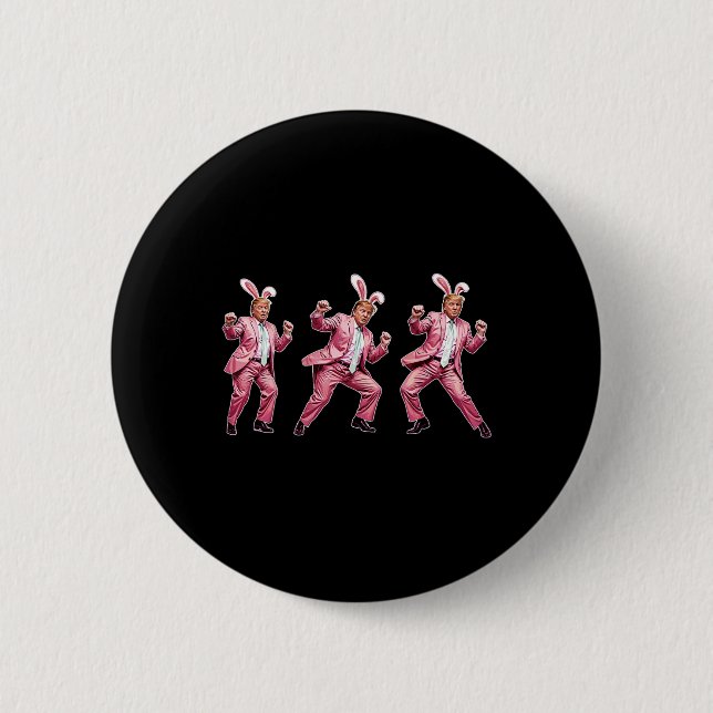 Make Easter Great Again Funny Trump Bunny Spring H 2 Inch Round Button (Front)