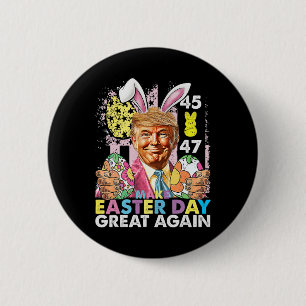 Make Easter Great Again Funny Trump Bunny Spring H 2 Inch Round Button