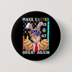 Make Easter Great Again Funny Trump Bunny Spring H 2 Inch Round Button