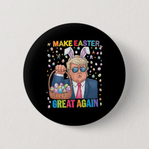 Make Easter Great Again Funny Trump Bunny Spring H 2 Inch Round Button
