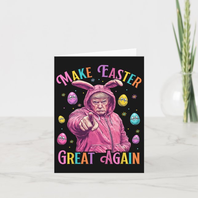 Make Easter Great Again Funny Trump Bunny Spring H Card (Front)