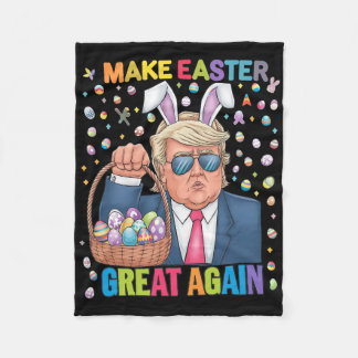 Make Easter Great Again Funny Trump Bunny Spring H Fleece Blanket