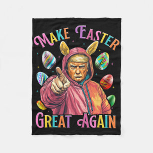 Make Easter Great Again Funny Trump Bunny Spring H Fleece Blanket