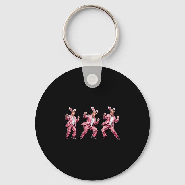Make Easter Great Again Funny Trump Bunny Spring H Keychain (Front)