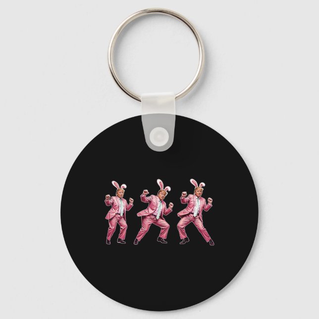 Make Easter Great Again Funny Trump Bunny Spring H Keychain (Front)
