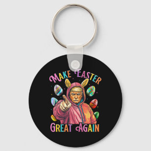 Make Easter Great Again Funny Trump Bunny Spring H Keychain
