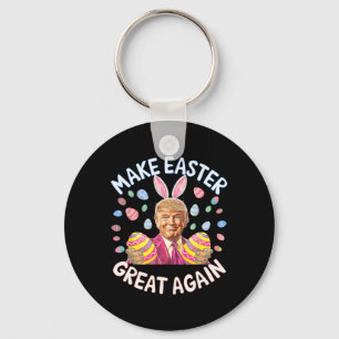 Make Easter Great Again Funny Trump Bunny Spring H Keychain