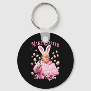 Make Easter Great Again Funny Trump Bunny Spring H Keychain