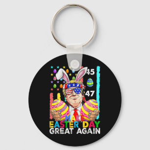 Make Easter Great Again Funny Trump Bunny Spring H Keychain