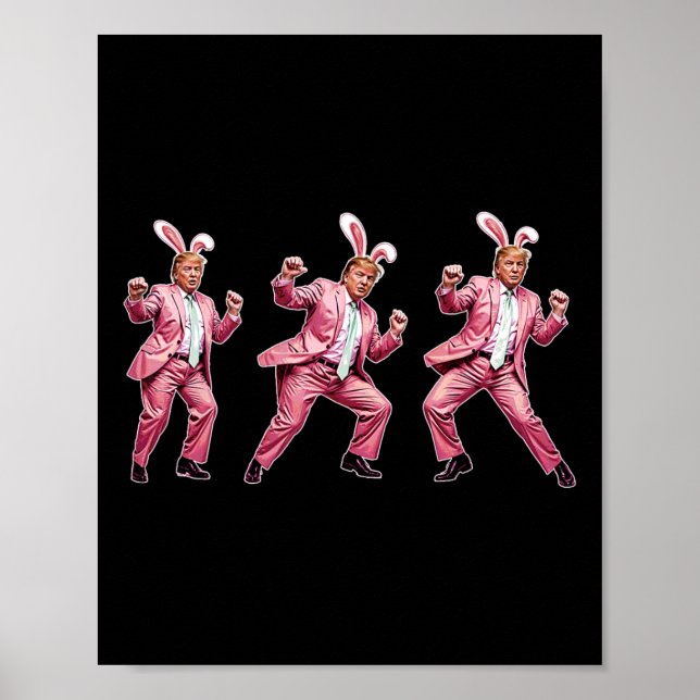 Make Easter Great Again Funny Trump Bunny Spring H Poster (Front)