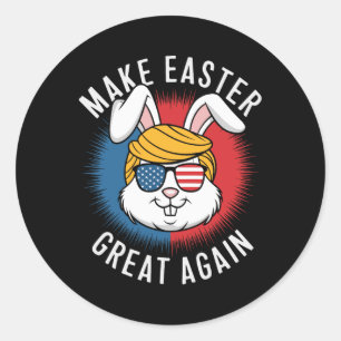 Make Easter Great Again Hunt Eggs Rabbit American Classic Round Sticker