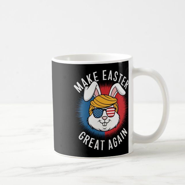 Make Easter Great Again Hunt Eggs Rabbit American  Coffee Mug (Right)