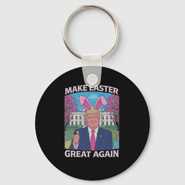 Make Easter Great Again Trump Bunny Flag 1  Keychain (Front)