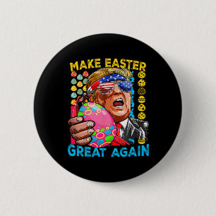 Make Easter Great Again Trump Bunny Flag  2 Inch Round Button