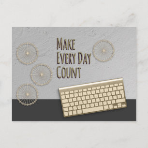 Make Every Day Count Dark Grey Postcard