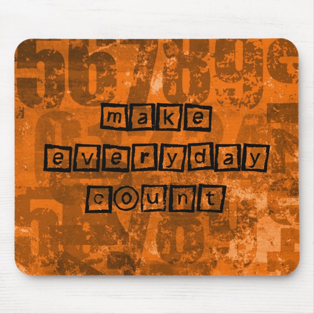 Make Every Day Count with Old Grunge Numbers Mouse Pad (Front)