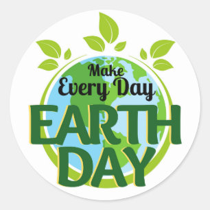 Make Every Day Earth Day Classic Round Sticker