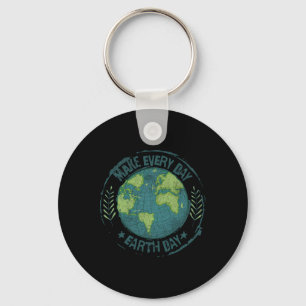 Make Every Day Earth Day Environmental Climate Awa Keychain