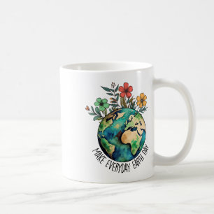Make Every Day Earth Day Wildflower Save Planet Coffee Mug