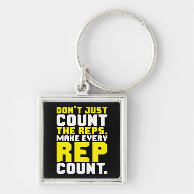 Make Every Rep Count - Workout Motivational Keychain (Front)