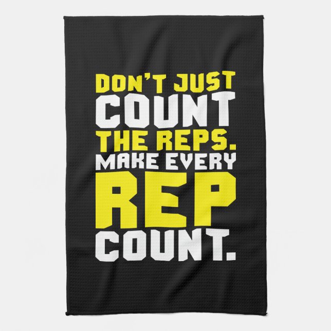 Make Every Rep Count - Workout Motivational Kitchen Towel (Vertical)