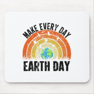 Make Everyday Earth Day Conservation Planet Vintag Mouse Pad