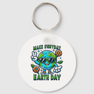 Make Everyday Earth Day Environmental Love Student Keychain