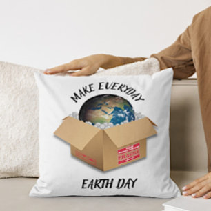MAKE EVERYDAY EARTH DAY THROW PILLOW