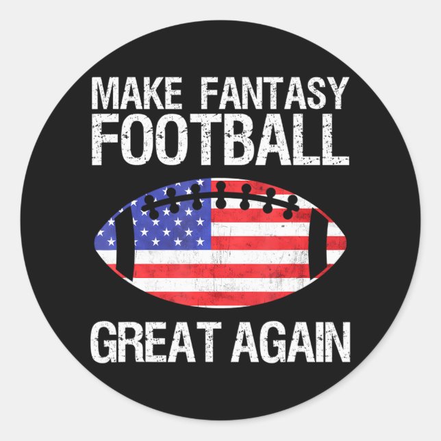 Make Fantasy Football Great Again Classic Round Sticker (Front)