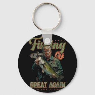 Make Fishing Great Again Funny B Fishing Donald Keychain