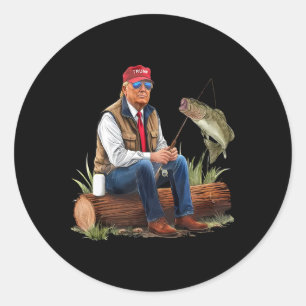 Make Fishing Great Again Funny Byb Fishing Humour Classic Round Sticker