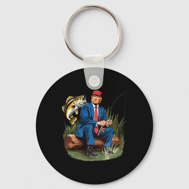 Make Fishing Great Again Funny Byb Fishing Humour  Keychain (Front)