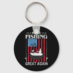 Make Fishing Great Again Trump Funny Fisherman Ang Keychain