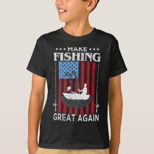 Make Fishing Great Again Trump Funny Fisherman Ang T-Shirt