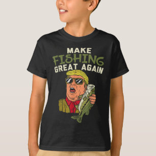 Make Fishing Great Again Trump Funny Fisherman Ang T-Shirt