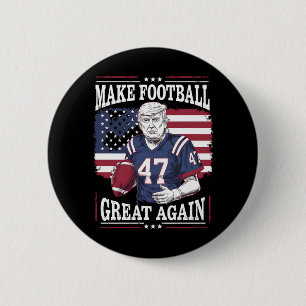 Make Football Great Again Vintage USA Flag Trump 2 Inch Round Button