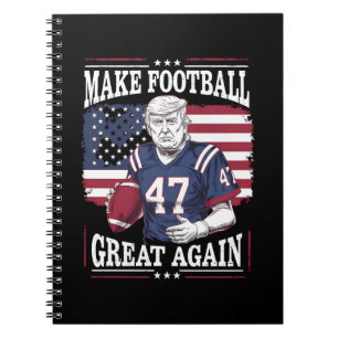 Make Football Great Again Vintage USA Flag Trump Notebook