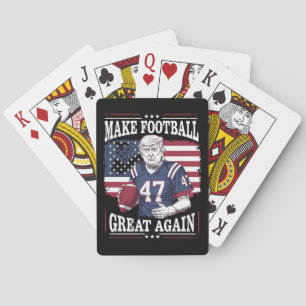 Make Football Great Again Vintage USA Flag Trump Playing Cards