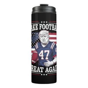 Make Football Great Again Vintage USA Flag Trump Thermal Tumbler