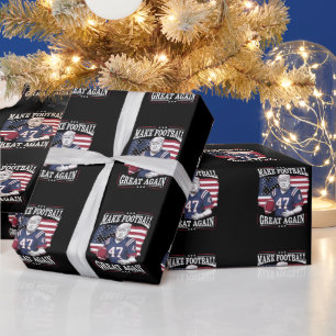 Make Football Great Again Vintage USA Flag Trump Wrapping Paper
