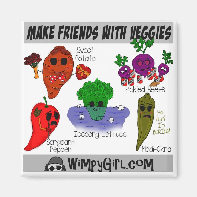 Make Friends with Veggies Magnet (Front)