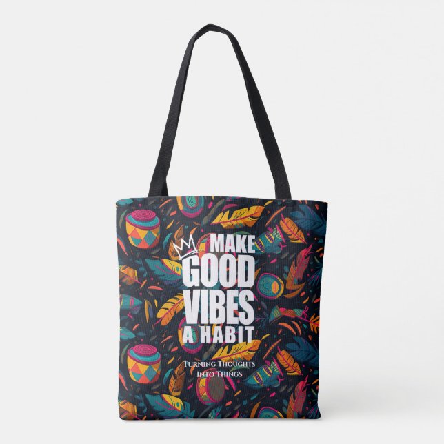 MAKE GOOD VIBES A HABIT | Tote bag  (Back)