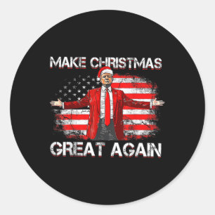 Make Great Again Santa Funny Trump Xmas Pyjamas Classic Round Sticker