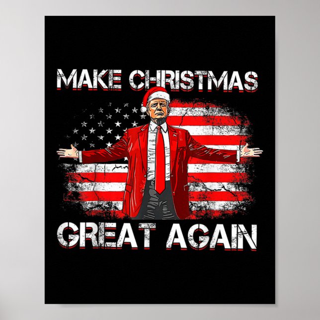 Make Great Again Santa Funny Trump Xmas Pyjamas  Poster (Front)