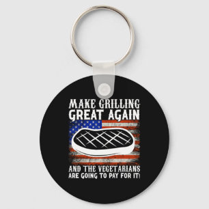 Make Grilling Great Again Usa Trump Bbq Rbecue Smo Keychain
