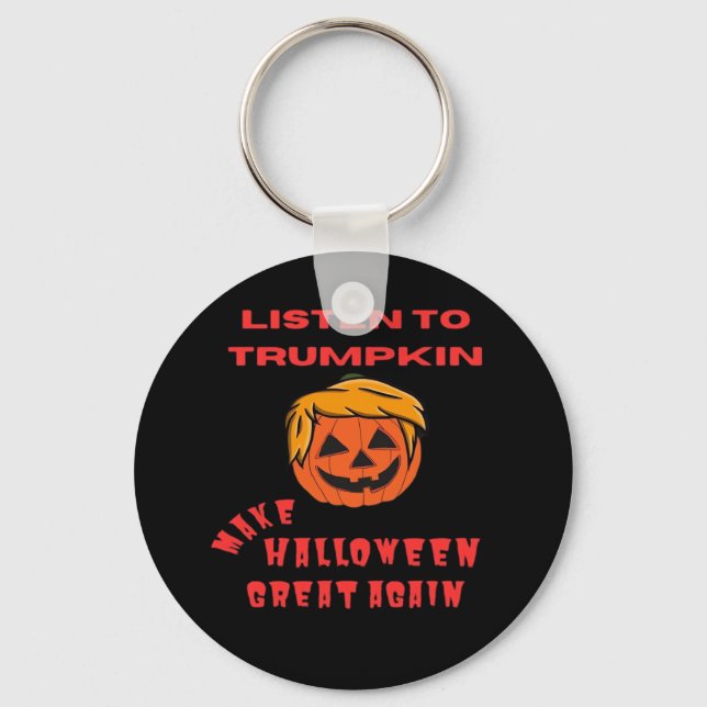 Make Halloween Great Again Classic – Retro Pumpkin Keychain (Front)